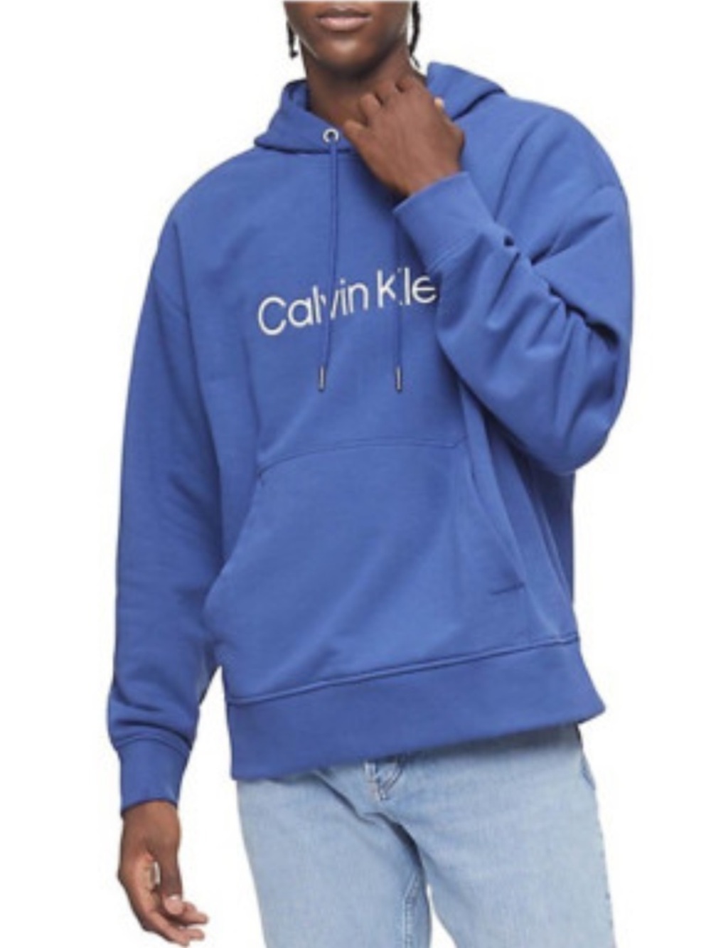 Calvin Klein Bright Blue Logo Pullover Hoodie, fits like a MEDIUM